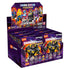 Retail display box of Blokees Transformers Shattered Universe Shining Version featuring bold purple packaging and fiery orange artwork showcasing six robot figures.