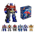 Blokees Transformers Shining 1985 full figure lineup and packaging box, showcasing six articulated collectible designs.