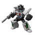 Transformers robot figure in white, gray, and black with red, green, and blue chest detailing, holding a sci-fi blaster and posed ready for action on a plain white background.