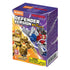 Blokees Transformers ‘Defender Version 02 The Overthrow’ toy packaging showing golden and silver robot figures, purple background, product branding, and safety warning label.