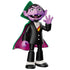 Blokees Count Von Count toy figure in black tuxedo and bowtie with purple skin, black hair, and signature green-lined cape.