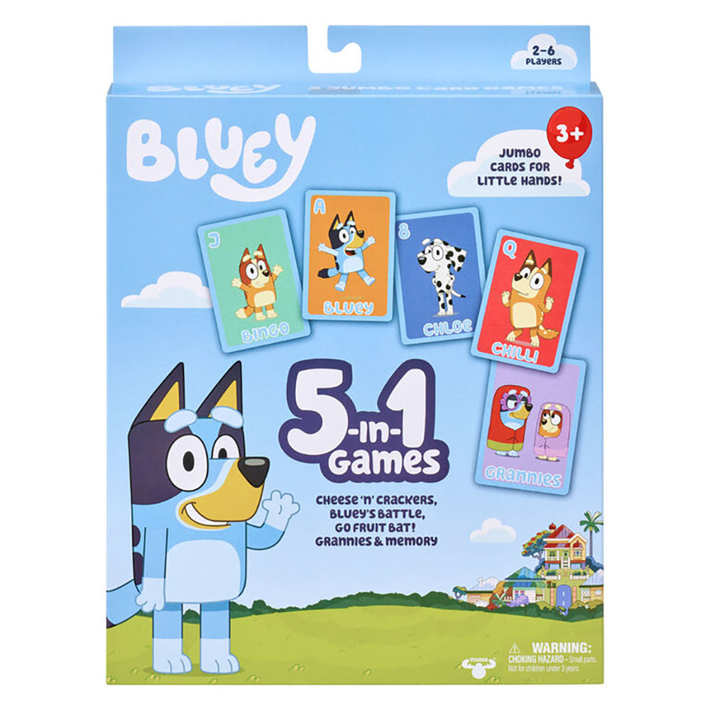 Bluey 5-In-1 Jumbo Card Game Set