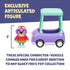Bluey Granny Car character and vehicle combo featuring an articulated Janet figure beside a pastel purple car with mint canopy, highlighting chunky wheels and durable molded plastic design.