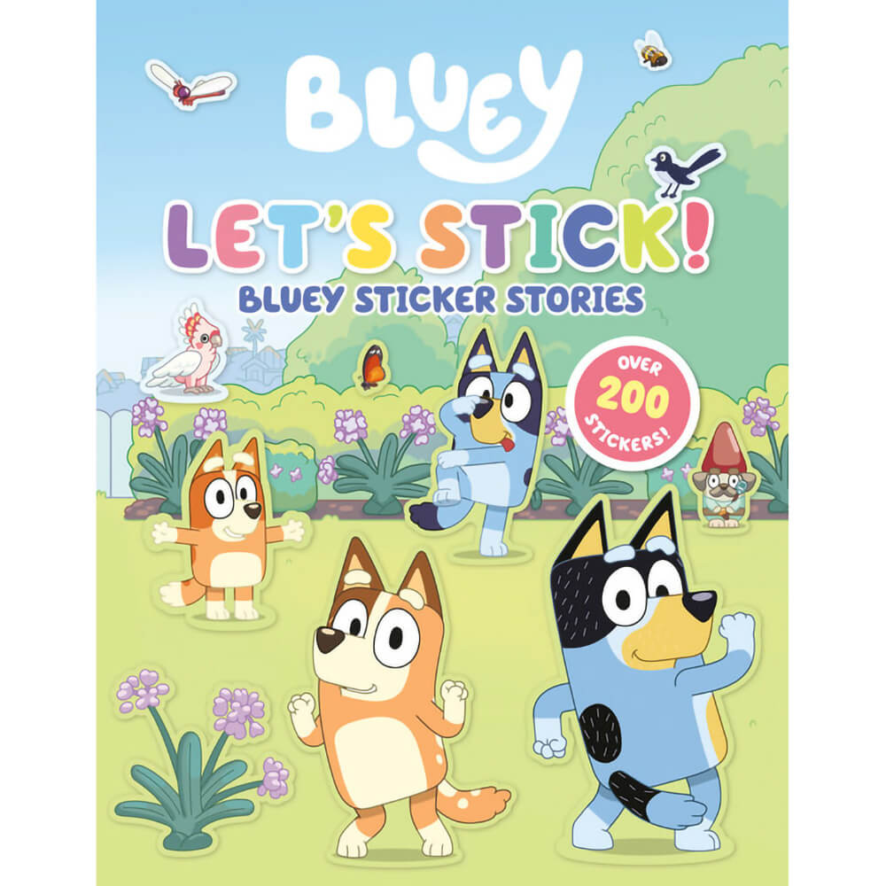 Bluey Let's Stick! Sticker Stories (Paperback) - front book cover