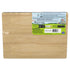 Bluey wooden sound puzzle back panel in light tan wood texture with rectangular form, featuring printed product label, safety icons, barcode, and Spin Master branding on a clean neutral background.