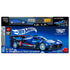 Hot Wheels Brick Shop Cadillac Project GTP hypercar package front displaying blue brick-built race car, smooth aerodynamic form, gold and silver wheel options, age and piece count, and bold retail branding.