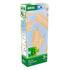 BRIO World Starter Track Pack box with green base, age 3+ label, and illustrated wooden train track pieces shown on light blue background with puzzle piece logo.
