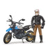 Bruder bworld Scrambler Ducati Desert Sled with Driver