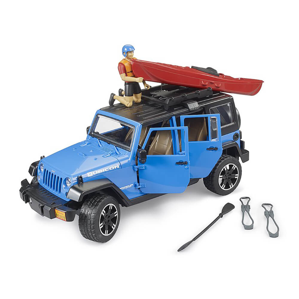 Bruder Jeep Wrangler Rubicon Unlimited with Kayak and Kayaker