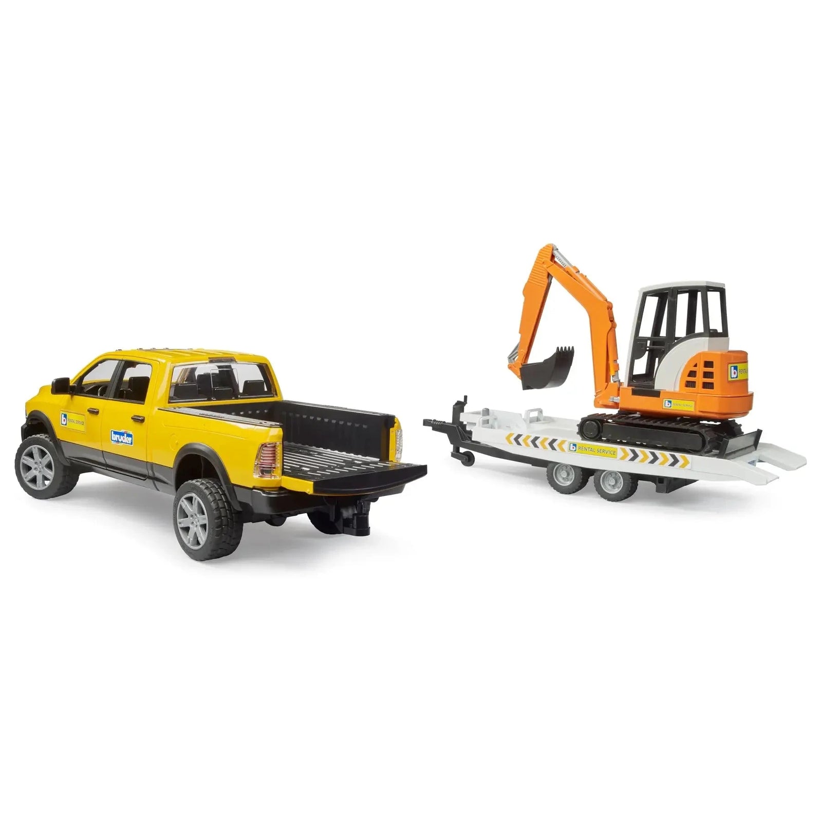 Bruder Pro Series RAM Rental Service with Mini Excavator 1:16 Scale Vehicle
