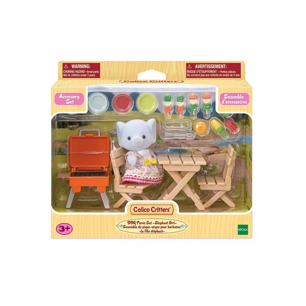 Calico Critters BBQ Picnic Set with Elephant Girl Packaging