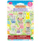 Calico Critters Blooming Baby Friends Series blind box packaging featuring miniature toy animals in flower-themed outfits, with a colorful meadow background and series collection details