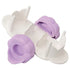 White and lavender Calico Critters see-saw toy shaped like clouds and flowers, made of smooth plastic with curved ends, designed as an accessory piece for the Playtime Castle Nursery set.