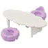 Small white cloud-shaped Calico Critters table with two lavender flower chairs, molded in durable plastic, designed to complement the Playtime Castle Nursery furniture collection.