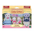 Front view of Calico Critters Seal Family toy package featuring four plush seal figures in colorful clothing with accessories, displayed in a branded box with clear window.