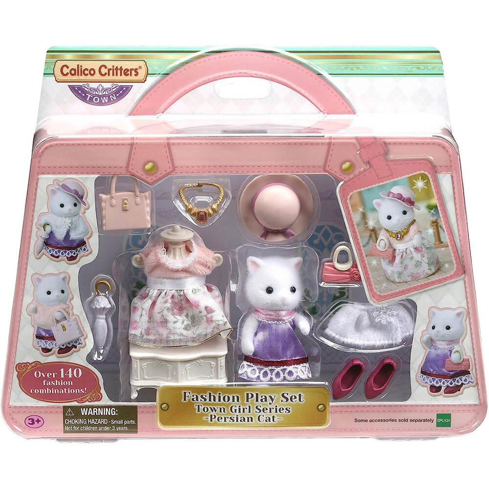 Calico Critters Town Girl Fashion Playset with Persian Cat Package