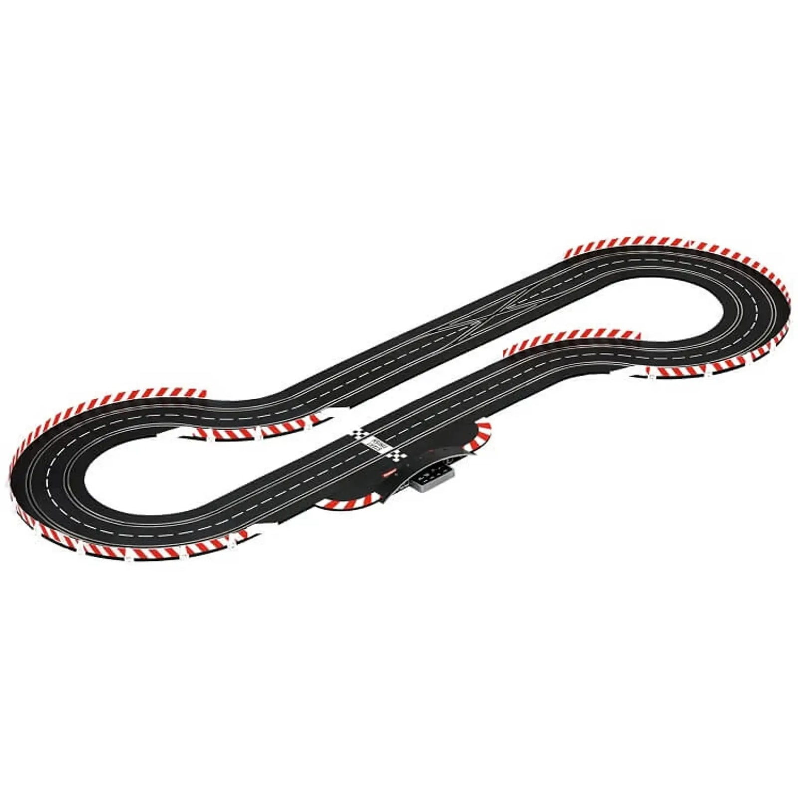 Carrera Digital 132 Inferno of Speed slot car race track layout with curves and crossover, ideal for competitive racing