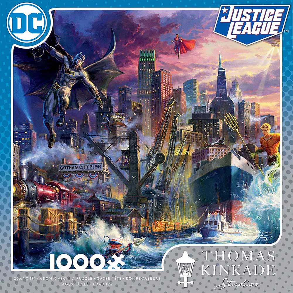 Ceaco DC Comics Thomas Kinkade Showdown at Gotham Pier 1000 Piece Jigsaw Puzzle
