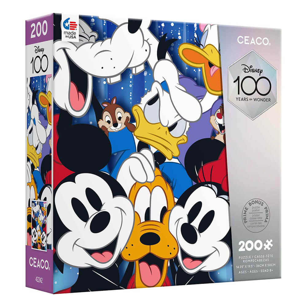 Ceaco Disney 100th Celebration Mickey and Friends Selfie 200 Piece Jigsaw Puzzle