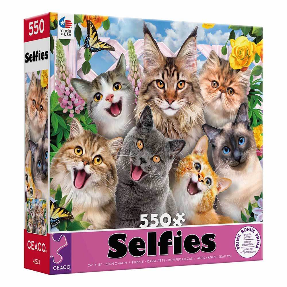 Ceaco Selfies Feline Friends 550 Piece Jigsaw Puzzle