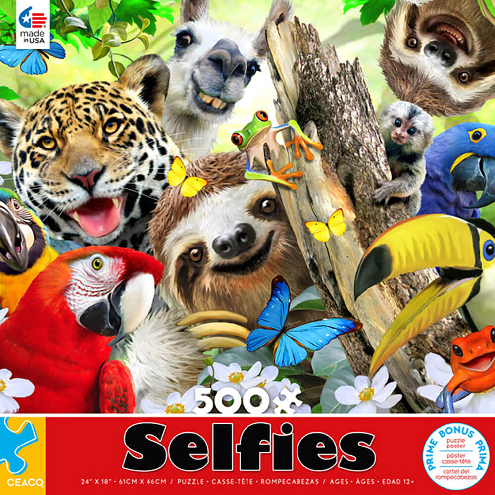 Ceaco Sloth and Friends Selfies 500 Piece Jigsaw Puzzle