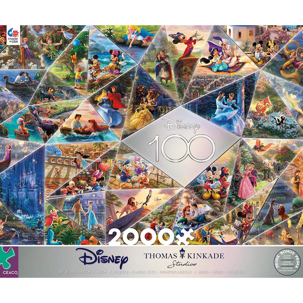 Ceaco Thomas Kinkade Disney 100 Collage 2000 Piece Jigsaw Puzzle