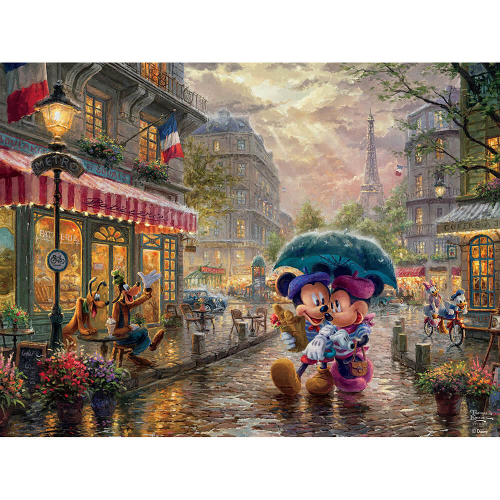 Ceaco Thomas Kinkade Disney Mickey and Minnie in Paris 750 Piece Jigsaw Puzzle