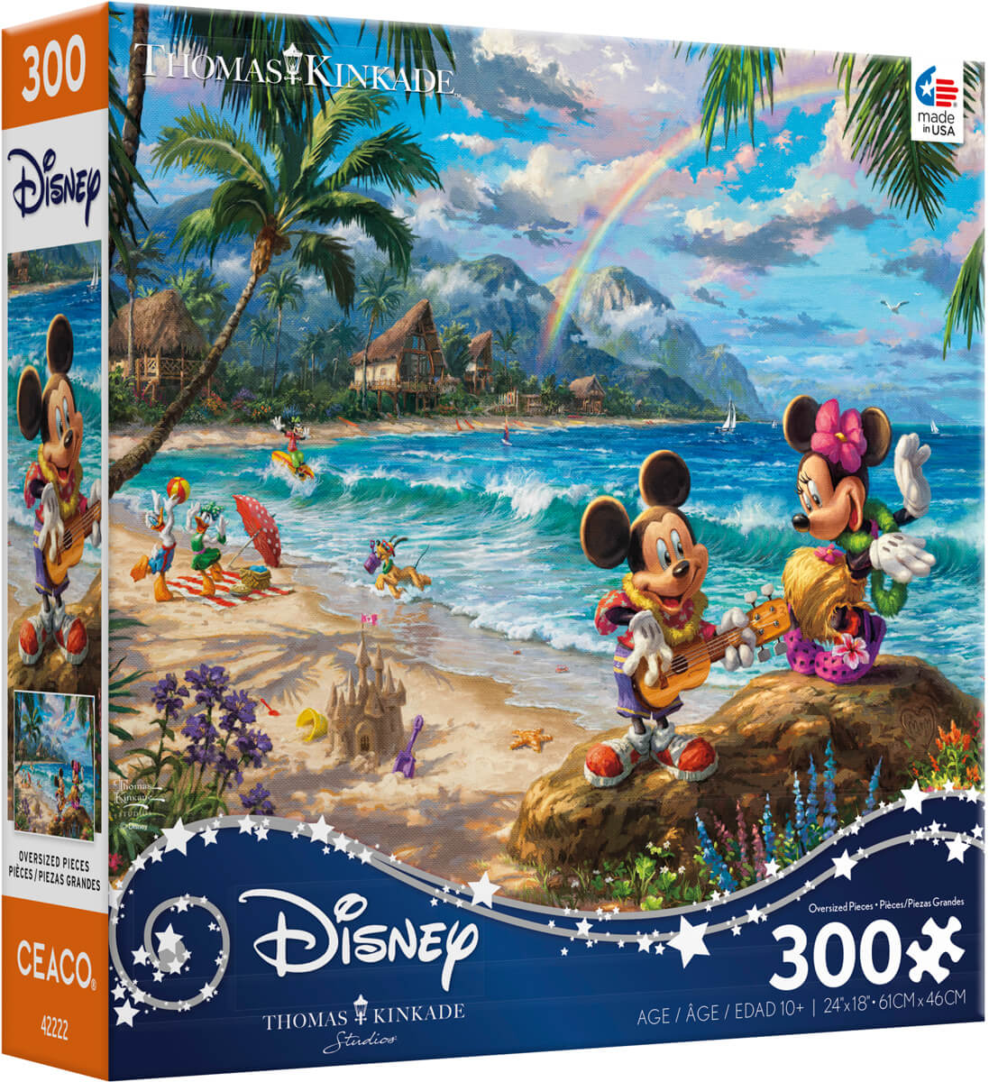 Ceaco Thomas Kinkade Disney's Mickey and Minnie in Hawaii 300 Piece Jigsaw Puzzle