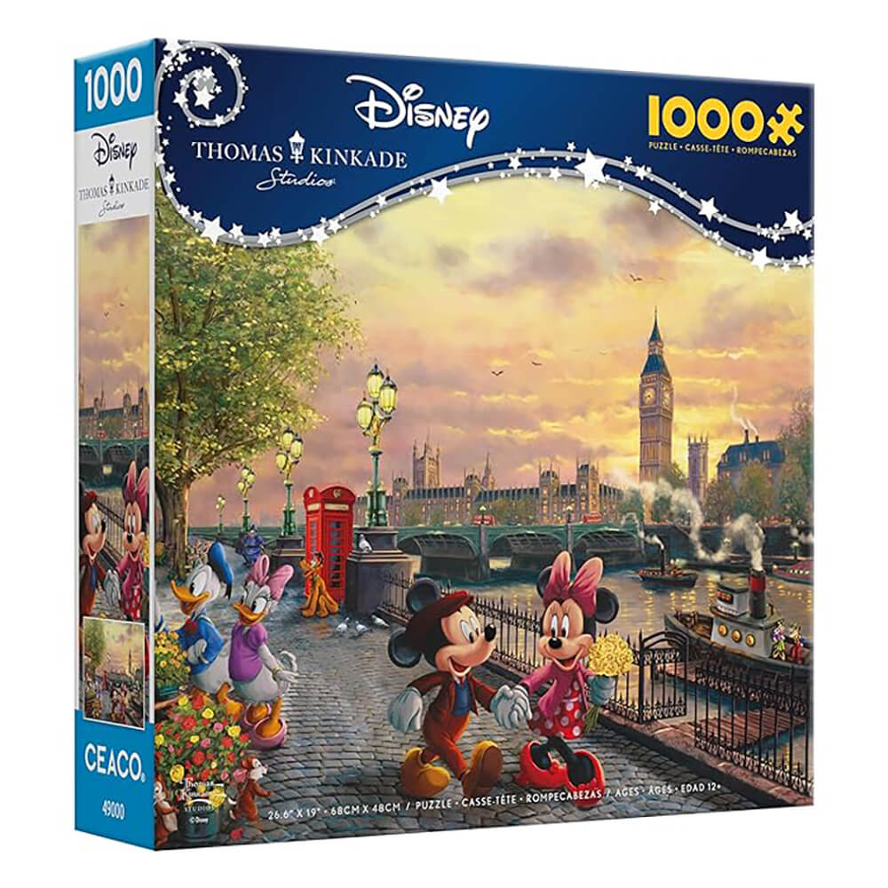 Ceaco Thomas Kinkade Disney's Mickey and Minnie in London 1000 Piece Jigsaw Puzzle