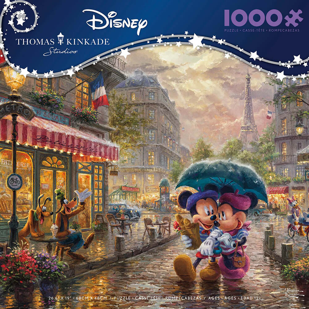 Ceaco Thomas Kinkade Disney's Mickey and Minnie in Paris 1000 Piece Jigsaw Puzzle