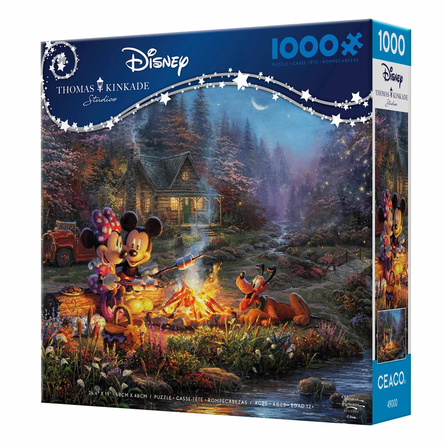 Ceaco Thomas Kinkade Disney's Mickey and Minnie Sweetheart Campfire 1000 Piece Jigsaw Puzzle
