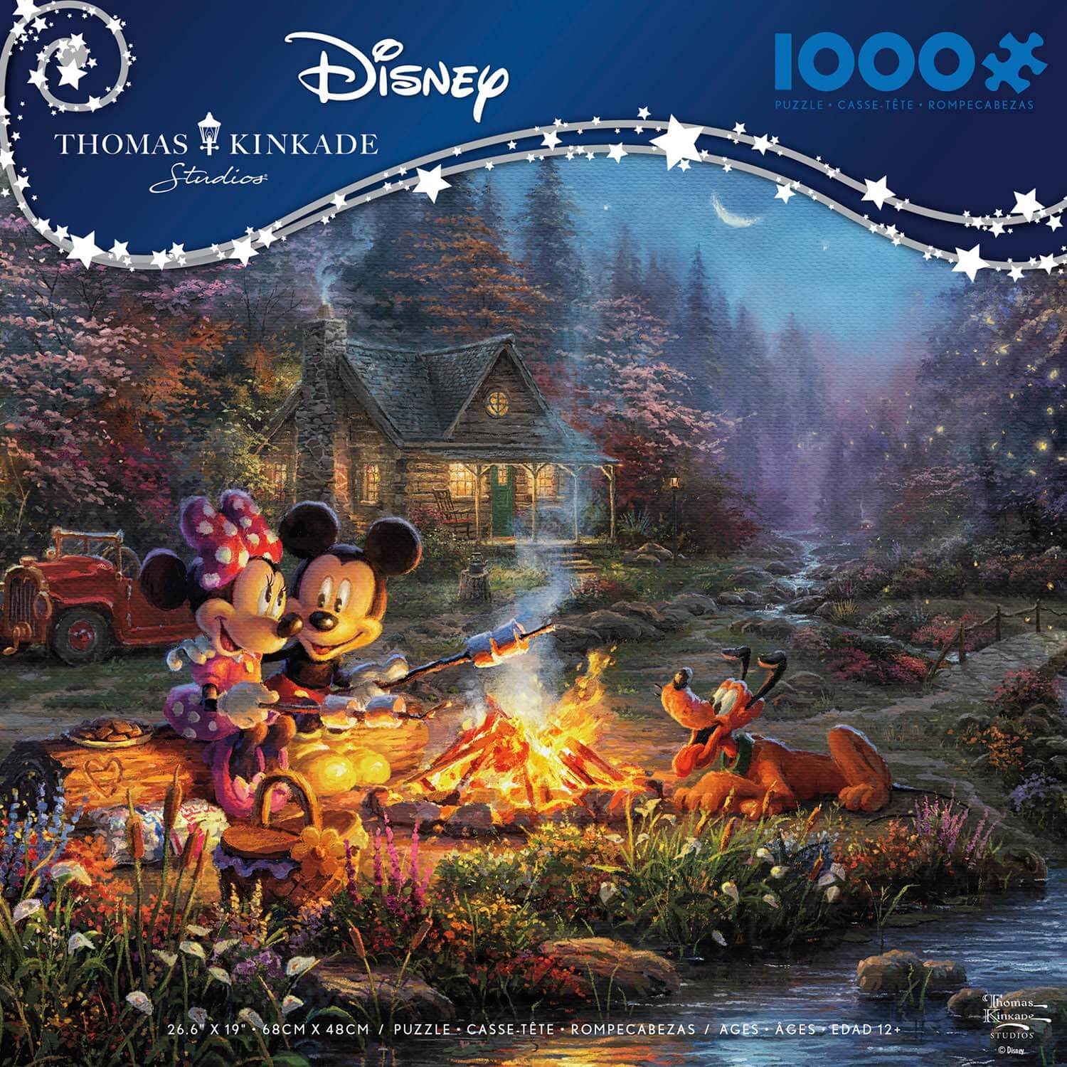 Ceaco Thomas Kinkade Disney's Mickey and Minnie Sweetheart Campfire 1000 Piece Jigsaw Puzzle