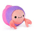 Side angle of a Cheeky Chonks Pinchy Keister plush toy featuring a crab design with pink claws and purple-pink shell, made with soft materials for kids and collectors.