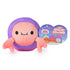 Front-facing image of Cheeky Chonks Pinchy Keister 6-inch plush toy showing smiling crab character with claws and product tag shaped like a heart with brand graphics.