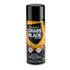 Citadel Chaos Black spray paint, black metal aerosol can with smooth glossy finish and tall cylindrical form, designed for priming tabletop miniatures, shown upright against a clean white studio background.