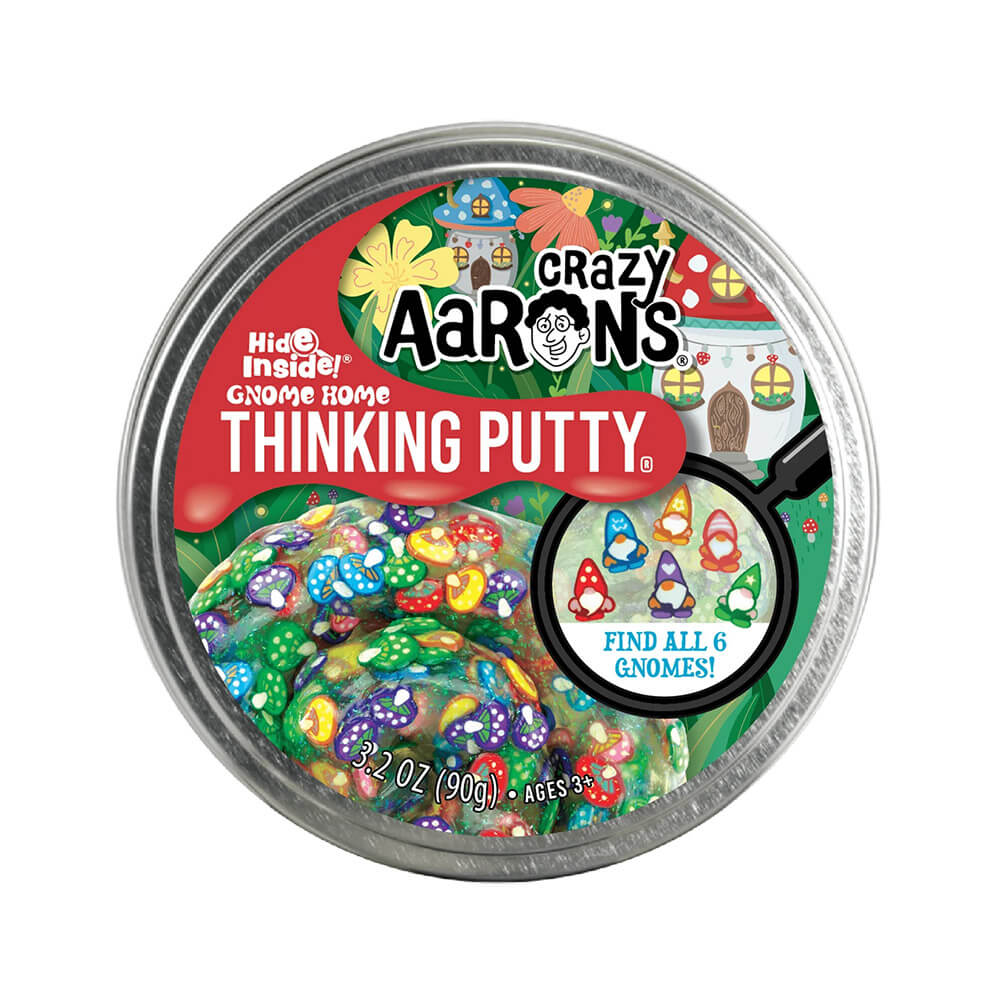Crazy Aaron's Hide Inside Gnome Home Thinking Putty 4" Tin