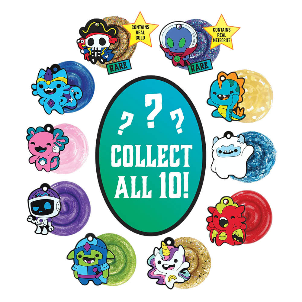 Crazy Aaron's Mini Lost Treasure Guardians 2" Tin showing all ten you can collect