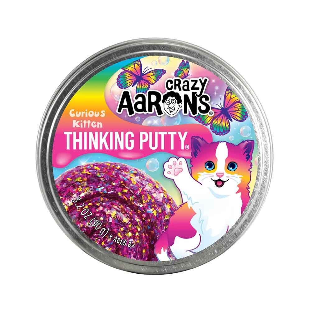 Crazy Aaron's Trendsetters Curious Kitten Thinking Putty 4" Tin