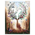 Detailed paint by numbers canvas illustration featuring a deer with tree-branch antlers blossoming with flowers, surrounded by butterflies and birds in a woodland clearing.