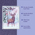 Close-up of Ravensburger CreArt festive friends kit artwork showing deer and bird in snowy forest, highlighted with glitter frame, resealable paints, and clear guided outlines.
