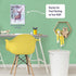 Ravensburger CreArt festive friends paint by numbers kit displayed on a green wall above a modern desk, featuring finished deer and bird winter painting in glitter frame.