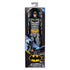 DC Comics Batman action figure in gray and black suit with yellow utility belt, displayed in retail box packaging with comic artwork and logo, ideal for collectors and kids.