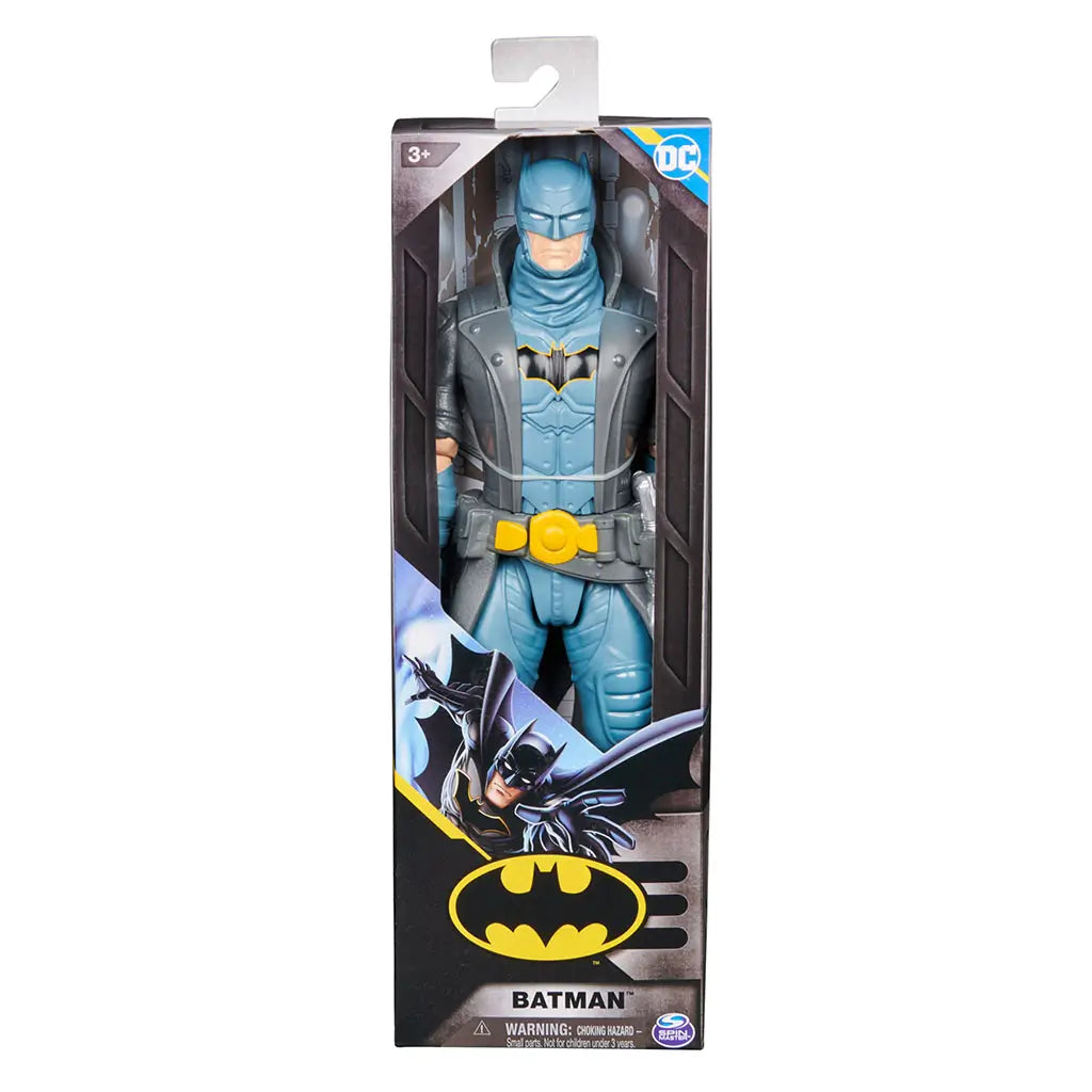DC Comics Steampunk Batman 12-inch action figure in retail packaging, showing character artwork and clear window display of the figure inside.