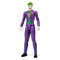 Full view Joker DC Comics 12-inch action figure in purple suit, black shoes, green vest, orange bow tie, with articulated joints for posing and play.