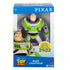 Buzz Lightyear Toy Story action figure displayed in original blue Pixar packaging with illustrated graphics and a yellow badge noting “New for 2022,” suitable for ages 3 and up.
