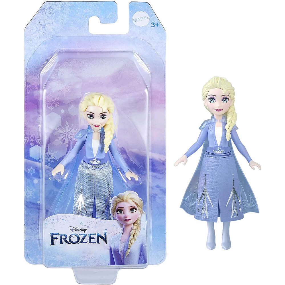 Disney Frozen 2 Elsa Small Doll in package as well as standing next to package