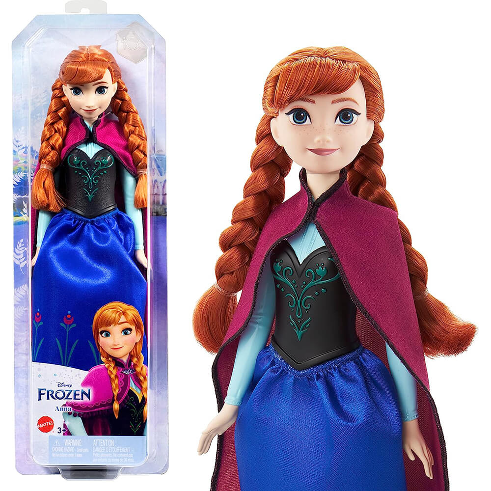 Disney Frozen Anna Fashion Doll in package as well as doll next to package