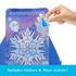 Interactive Frozen-themed snowflake maze board with cut-out character stickers of Elsa and Marshmallow for playful activity and storytelling. Detailed toy description for collectors and children ages 3 and up.
