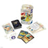 Disney Lorcana Fabled deck set including Mulan and Ariel foil cards, booster pack, rule sheet, damage counters, and card deck arranged neatly beside the packaging.