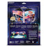 Back of Disney Lorcana TCG card portfolio packaging displaying interior storage for 252 cards, promotional artwork of multiple princess characters, and multilingual product details with accessory options.